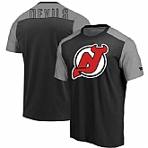New Jersey Devils Fanatics Branded Iconic Blocked T-Shirt Black Heathered Gray,baseball caps,new era cap wholesale,wholesale hats